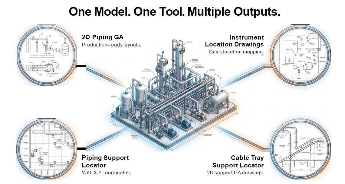 AI Powered 2D Piping GA from Plant 3D